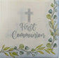 TWO Individual Paper Cocktail Decoupage Napkins - 1917 My First Communion Blue