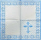 TWO Individual Paper Cocktail Decoupage Napkins - 1916 Blue Communion Cross