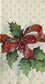 TWO Individual Paper Guest Decoupage Napkins - 1731 Christmas Holly Ribbon