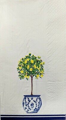 TWO Individual Paper Guest Decoupage Napkins - 1931 Potted Lemon Tree