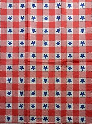 TWO Individual Paper Guest Decoupage Napkins - 2015 Patriotic Checkered Picnic