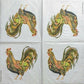 TWO Individual Paper Cocktail Decoupage Napkins - 1940 Colorful Rooster