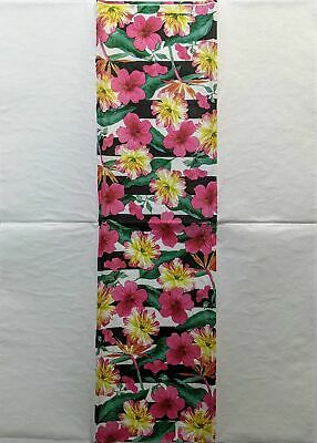 TWO Individual Paper Guest Decoupage Napkins - 1465 Tropical Flowers on Stripes