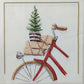 TWO Individual Paper Cocktail Decoupage Napkins - 1680 Christmas Tree Bicycle