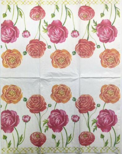 TWO Individual Paper Guest Decoupage Napkins -Craft Me Up Buttercups Spring 1187