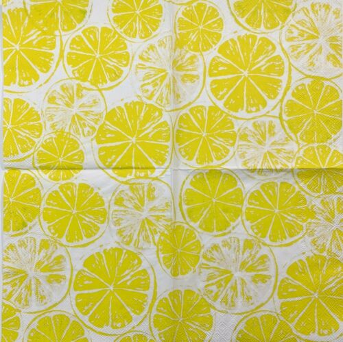 TWO Individual Paper Lunch Decoupage Napkins- Lemon Bar 1227