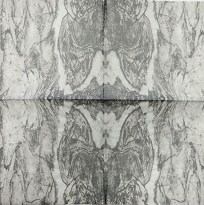 TWO Individual Paper Cocktail Decoupage Napkins - 1919 Gray Marble