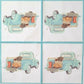 TWO Individual Paper Lunch Decoupage Napkins - 1713 Teal Autumn Truck