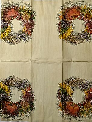 TWO Individual Paper Guest Decoupage Napkins - 1640 Harvest Wreath