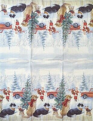 TWO Individual Paper Guest Decoupage Napkins - 1737 Winter Welcome Santa